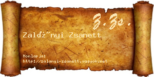 Zalányi Zsanett névjegykártya