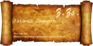 Zalányi Zsanett névjegykártya